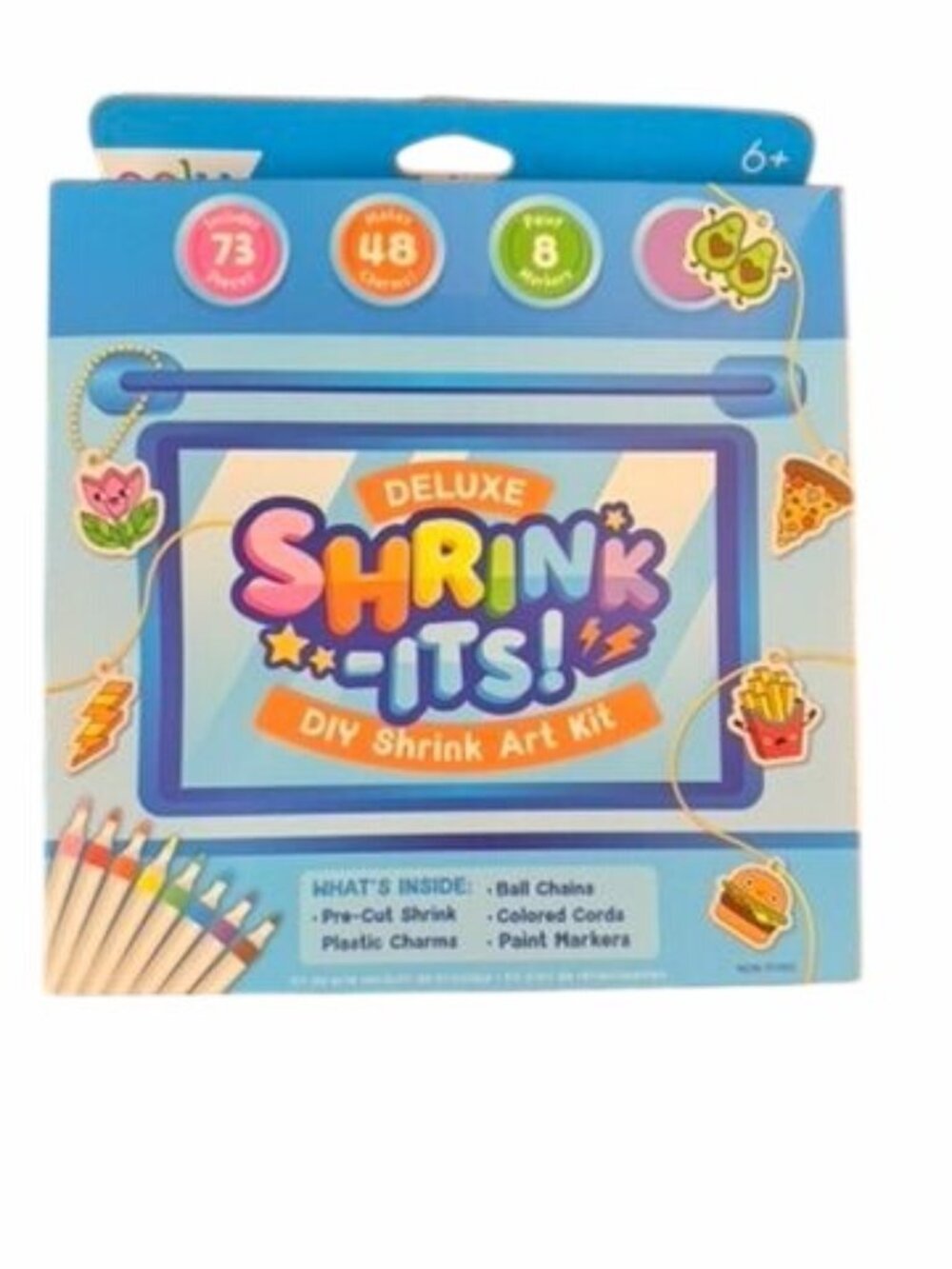 Deluxe Shrink-Its DIY Shrink Art Kit With Pre-Cut Plastic Charms Ball Chains & P
